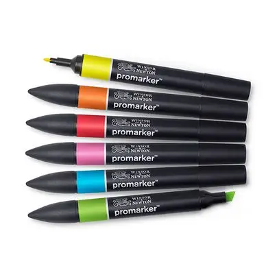 Satisfait Ou Remboursé Set de 6 Promarker tons vibrants - Winsor & Newton
