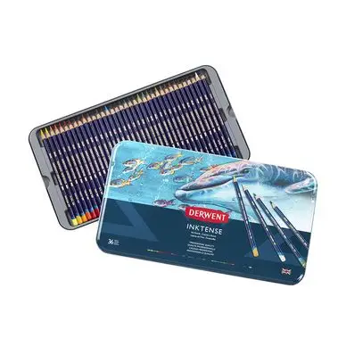 Crayon d'encre aquarellable Inktense Boîte métal 36 pcs - Derwent Prix Promo