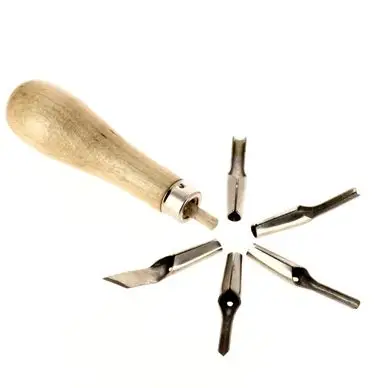 Promotion Set de 5 gouges pour linogravure + manche - Créa