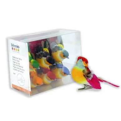 Prix Choc Oiseaux décoratifs sur pince 7 x 4,5 cm - 6 pcs - Artemio