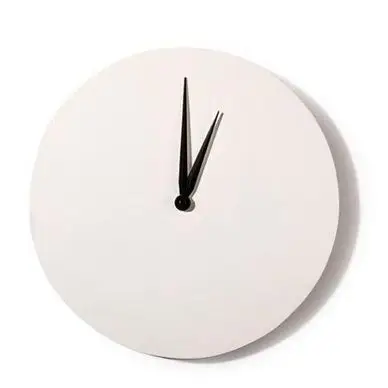 Authentique Horloge ronde en bois - 30 cm - Blanc - Artemio