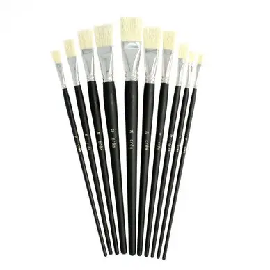 Set de 10 pinceaux en soie de porc long - Créa Remise