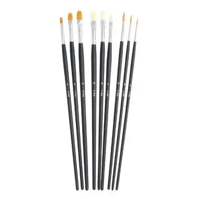 Set de 9 pinceaux en synthétique et soie de porc - Créa Dernière Chance