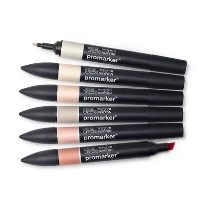 Bon Plan Set de 6 Promarker teintes chairs n°1 - Winsor & Newton