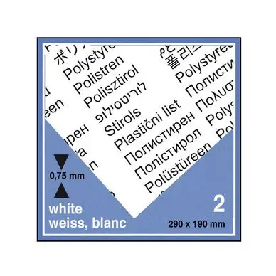 Achat Immédiat Plaque de plastique blanc. 19 x 29 cm ep. 0,75 mm - 2 pcs - Schulcz