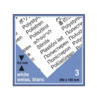 Bon Marché Plaque de plastique blanc. 19 x 29 cm ep. 0,5 mm - 3 pcs - Schulcz