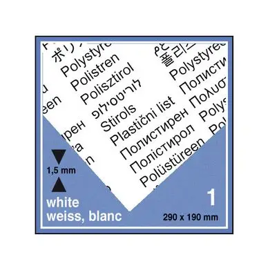 Nouvelle Collection Plaque de plastique blanc. 19 x 29 cm ep. 1,5 mm - Schulcz
