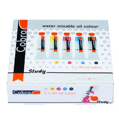 Peinture à l'huile diluable à l'eau Cobra set de 5 - Talens Acheter En Ligne