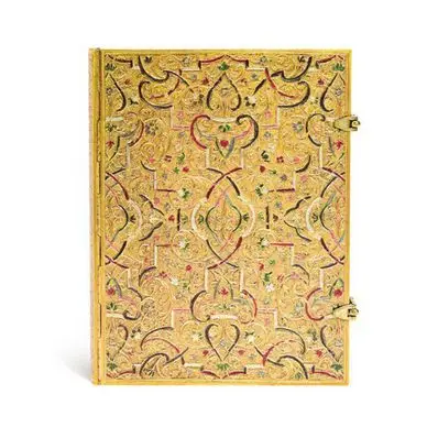 Carnet ligné Marquetterie d'or 18 x 23 cm 120 g/m² 240 p - Paperblanks Nouvelle Collection