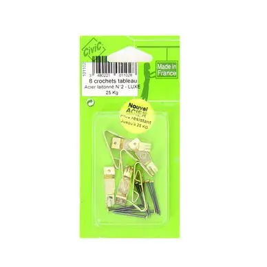 Livraison Express Crochet à tableau Luxe 30 mm par 8 - CiviC