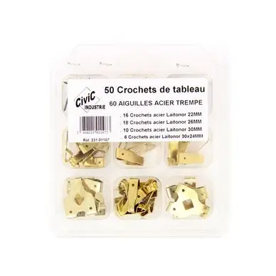 Crochet à tableau Luxe assortiment 50 pièces - CiviC Achat Immédiat