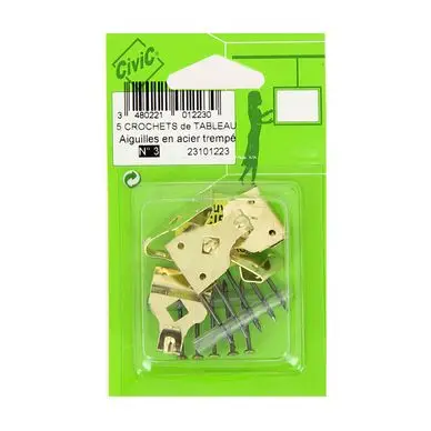 Crochet de tableau Milux N°3 - 28 x 20 mm - 5 pcs - CiviC Achat Immédiat