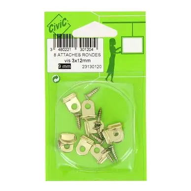 Attache ronde acier laitonné 22 x 9 mm - 8 pcs - CiviC Populaire