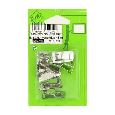 Pince ressort pour verre + Isorel - 8 pcs - CiviC Pas Cher