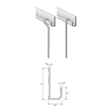 Authentique Tige pour cimaise en aluminium époxy blanc 4 x 4 mm 2 m - CiviC