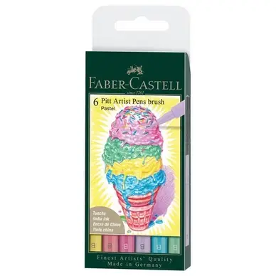 Feutre-pinceau Pitt couleurs pastels par 6 - Faber-Castell Commande En Gros