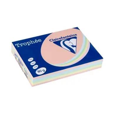 Ramette de papier pastel assortis Trophée A4 - 80 g/m² - 500 feuilles - Clairefontaine Quantité Limitée