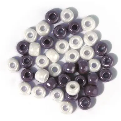 Expédition Rapide Perle en verre opaque mauves et grises 6,7 mm - 55 g - Rayher