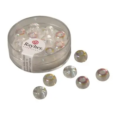 Solde Perles en verre transparentes à grand trou 9 mm x 14 pces - Rayher