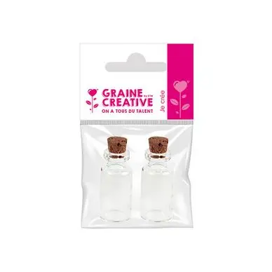 Super Prix Flacon miniature en verre Bouteille 2 pcs - Graine Créative