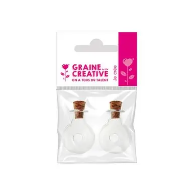 Remise Flacon miniature en verre Rond 2 pcs - Graine Créative