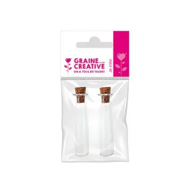 Expédition Rapide Flacon miniature en verre Tube 2 pcs - Graine Créative