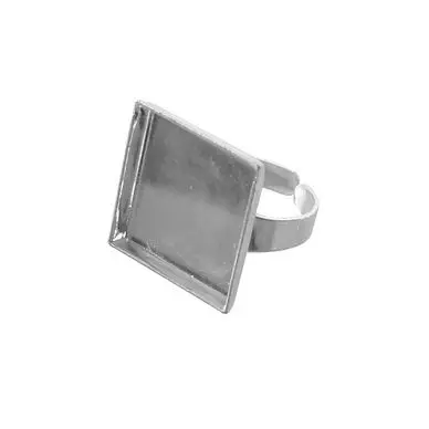 Vente Flash Bague plateau Carré creux Argent 20 mm - Graine Créative
