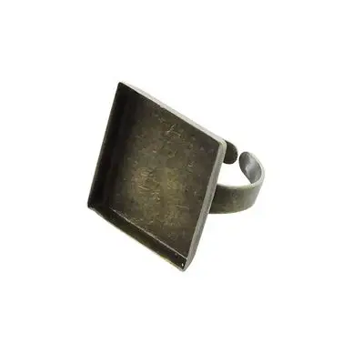 Bague plateau Carré creux Bronze 20 mm - Graine Créative Dernière Chance