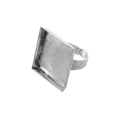 Affaire À Saisir Bague plateau Carré creux Vieil Argent 20 mm - Graine Créative