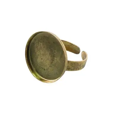 Haute Qualité Bague plateau Rond creux Vieil Or 20 mm - Graine Créative