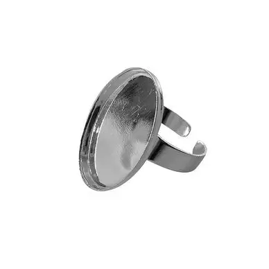 Prix Réduit Bague plateau Ovale creux Argent 25 x 18 mm - Graine Créative
