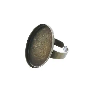 Bague plateau Ovale creux Bronze 25 x 18 mm - Graine Créative Expédié Aujourd'hui