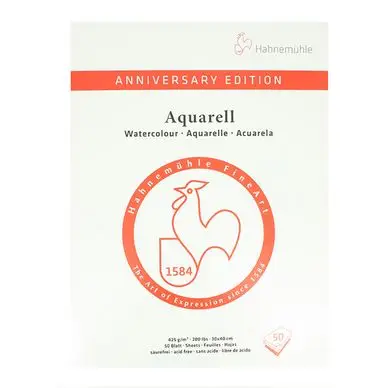 Bloc de papier aquarelle 50 feuilles 425 g/m² édition anniversaire - Hahnemühle Prix Cassé