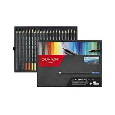 Affaire À Saisir Crayon de couleur Museum Aquarelle - boite de 24 couleurs Marine - Caran d'Ache