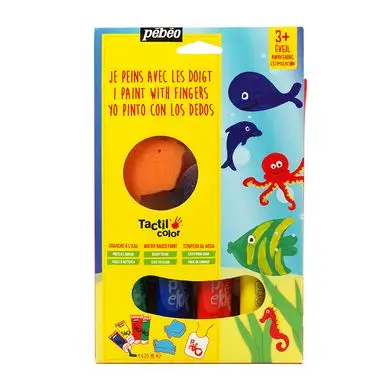 Nouvel Arrivage Peinture Tactilcolor 4 couleurs 20 ml - thème animaux marins - Pébéo