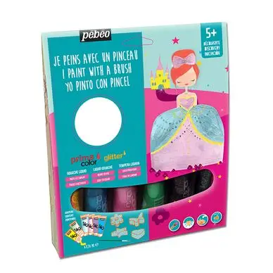 Prix Promo Peinture Primacolor 6 couleurs 20 ml - thème princesse - Pébéo