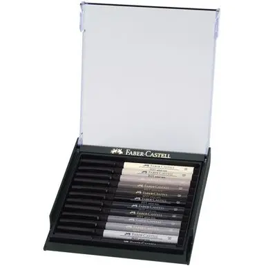 Feutres Pitt Artist Pen pinceaux nuances grises par 12 - Faber-Castell Promotion Saisonnière