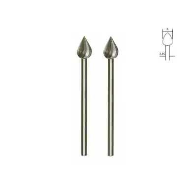 Embout de fraise en acier wolfram-vanadium - Goutte Ø 6 mm - 2 pcs - Proxxon Affaire À Saisir