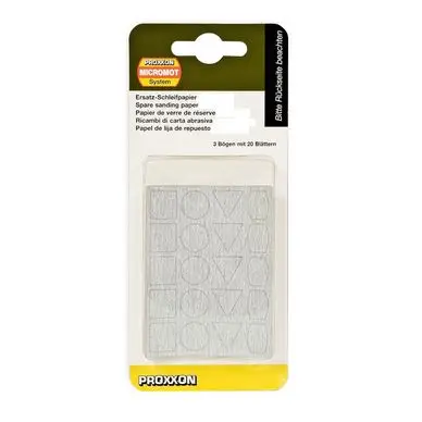 Dernière Chance Feuilles abrasives de rechange pour ponceuse PS 13 - 20 formes x 3 - Grain 180 - Proxxon