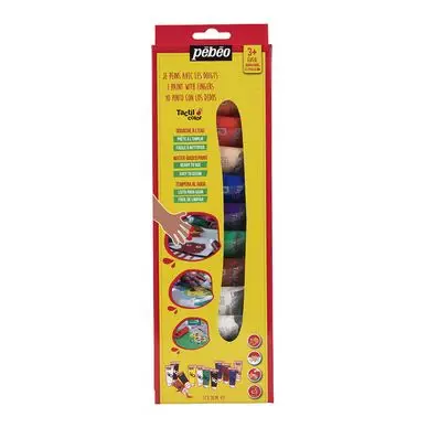 Kit découverte Peinture au doigt Tactilcolor 12 tubes 20 ml - Pébéo Usine Directe