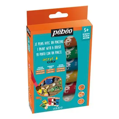 Kit découverte Acrylcolor 6 tubes 20 ml - Pébéo Nouvelle Collection