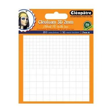 Authentique Carré de mousse adhésif ep. 2 mm Cléofoam - 250 pcs - Cléopatre