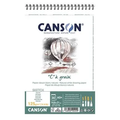 Album de papier C à Grain A5 - 125 g/m² - 30 feuilles - Canson Super Prix