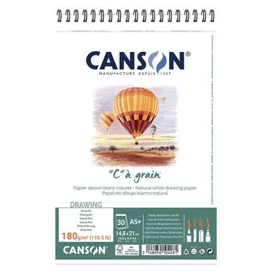 Album de papier C à Grain A5 - 180 g/m² - 30 feuilles - Canson Prix Promo