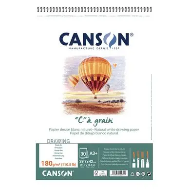 Achat Immédiat Album de papier C à Grain A3 - 180 g/m² - 30 feuilles - Canson
