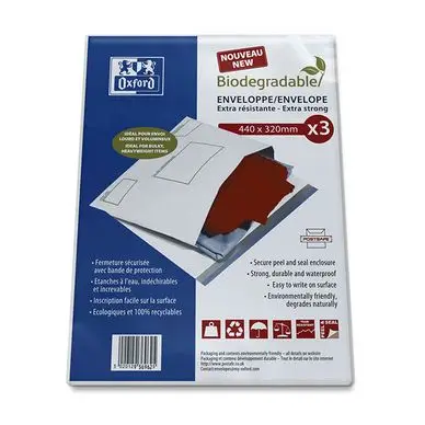 Prix Réduit Enveloppe Bio-dégradable 44 x 32 cm 3 pcs - Oxford