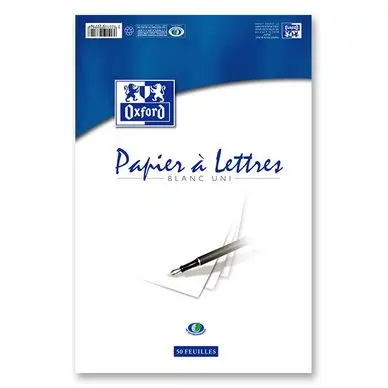 Populaire Papier à lettre blanc A4 50F 80 g/m² - Oxford