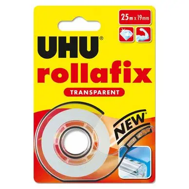 Bande adhésive Rollafix transparent 25 m x 19 mm + dévidoir - Uhu Offre Exclusive