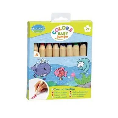 Crayon de couleur Jumbo 8 couleurs - Aladine Remise