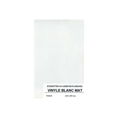 Etiquette autocollante en vinyle blanc mat A4 - Silhouette Satisfait Ou Remboursé